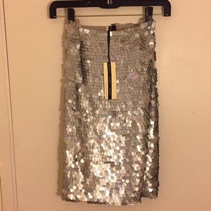 Topshop exclusive collection. Silver sequin skirt.